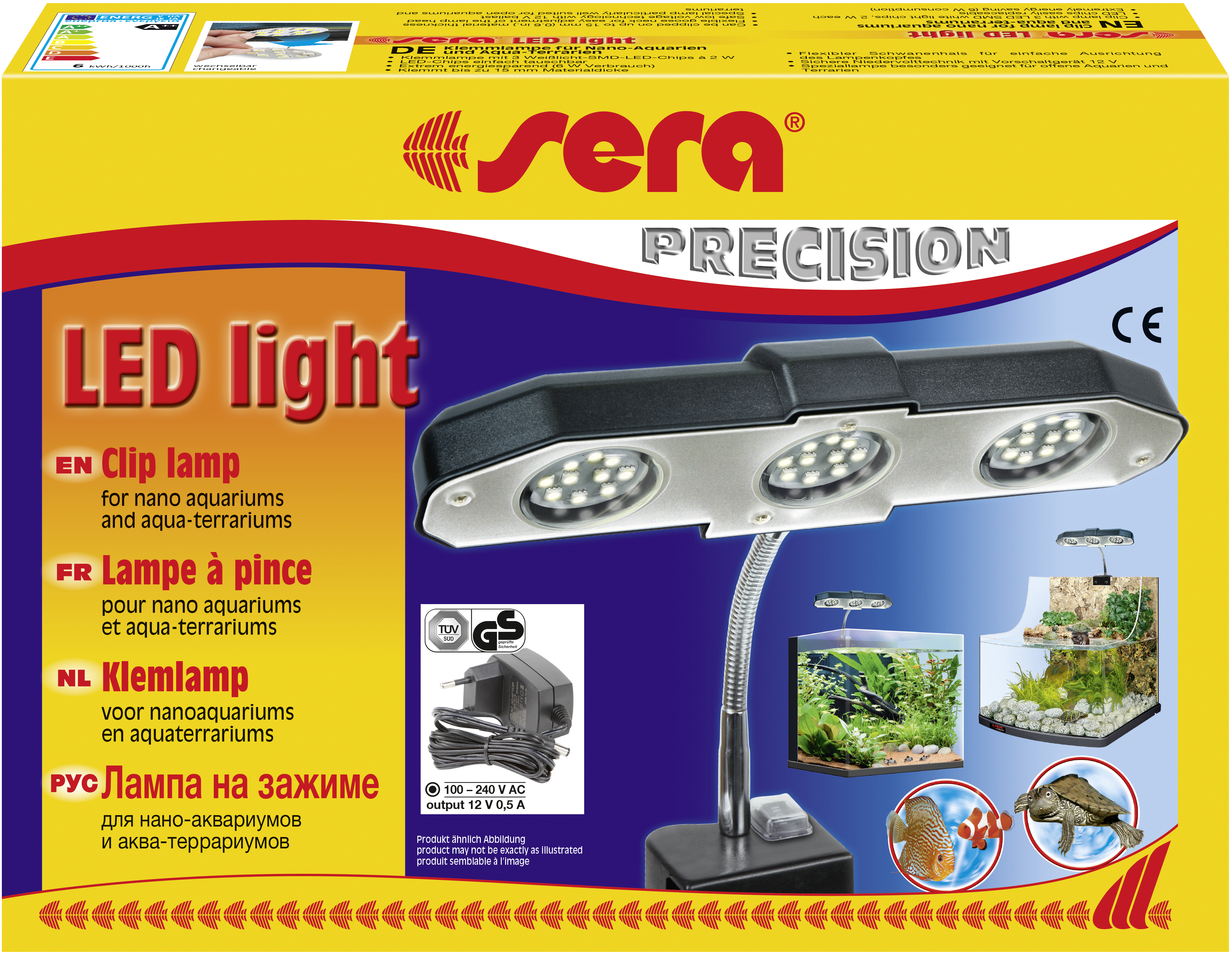 6 W/12 V con un Amplio Reflector para la iluminación de Haber Acuarios y terrarios Sera 31138 LED Light 3 x 2 W una lámpara LED 