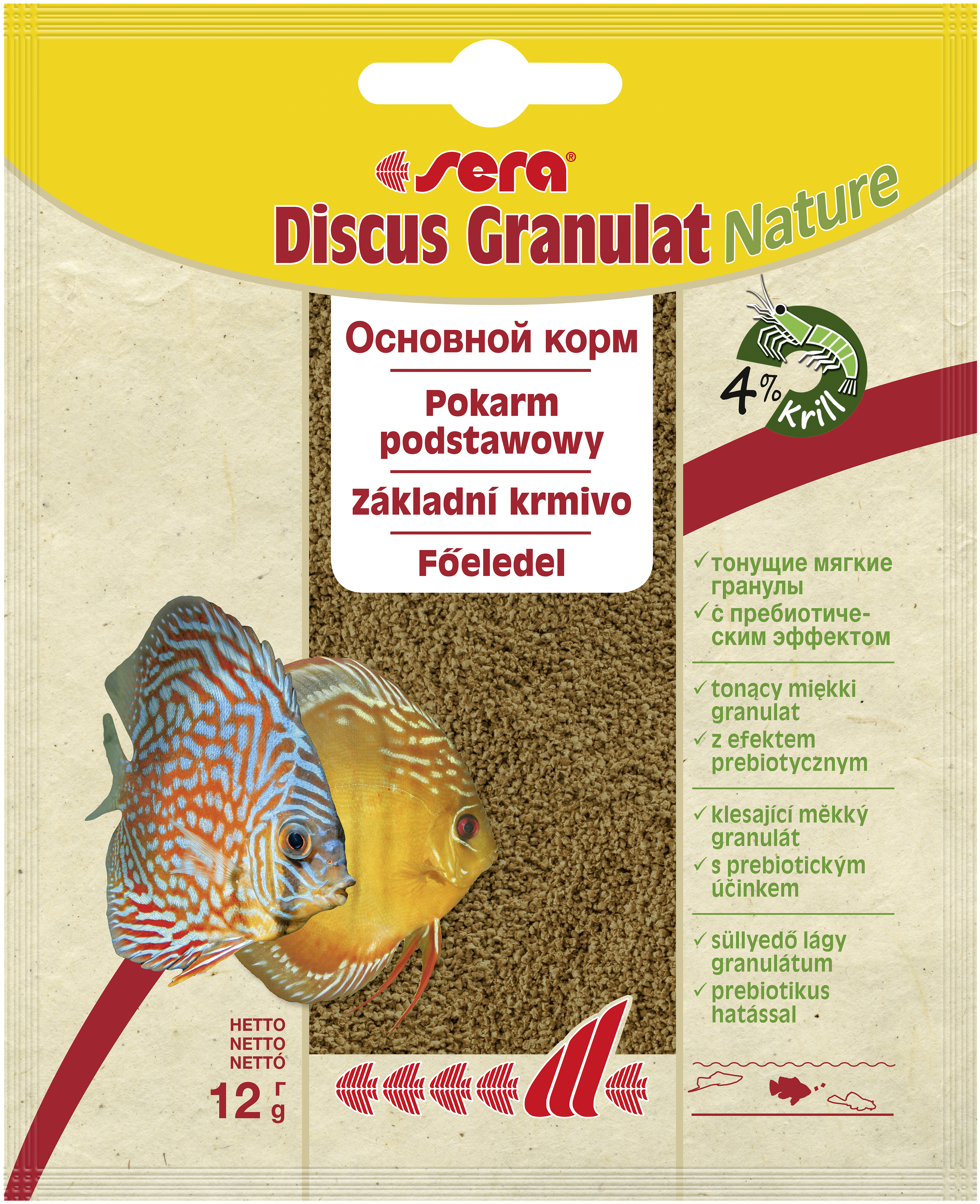 Ração Sera Discus Granules Nature Sachet 12g - Ecotop Aquários