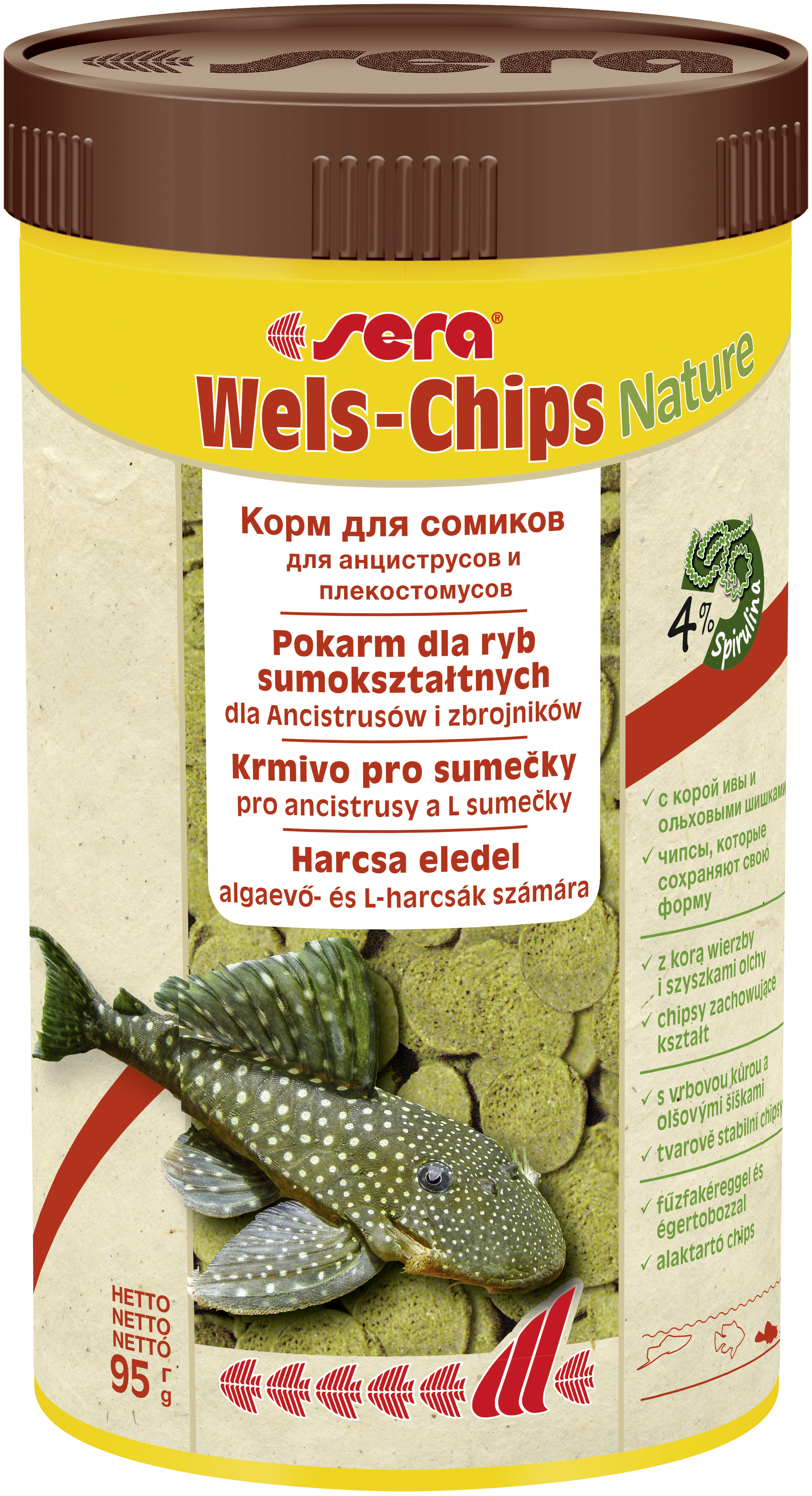 Корм для соміків Sera Wels-Chips Nature у формі чипсів (ID